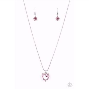 Pretty in Pink Bling Heart Jewelry Set